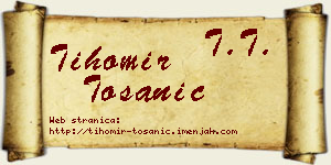 Tihomir Tošanić vizit kartica
